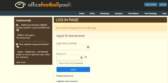 Office-Football-Pool-Login